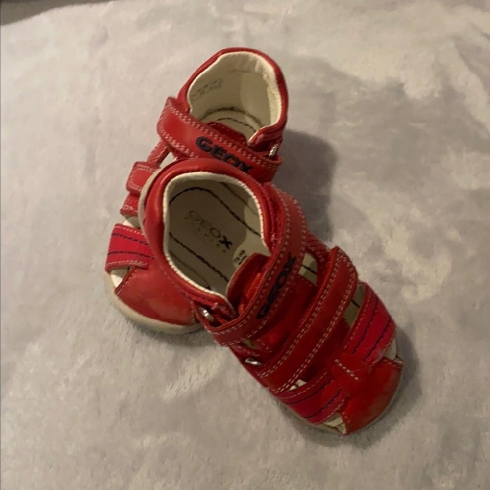 Geox Unisex Red Walking Flat Shoes Sandals Size Euro 22/US 6 1/2